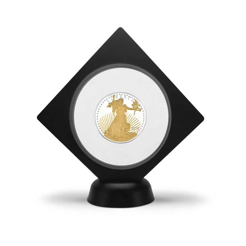 coin1 with box WR США Статуя Свободы позолоченные Коллекционные монеты набор с держателем для монет серебро монета персонализированный подарок дропшиппинг - Цвет: coin1 with box