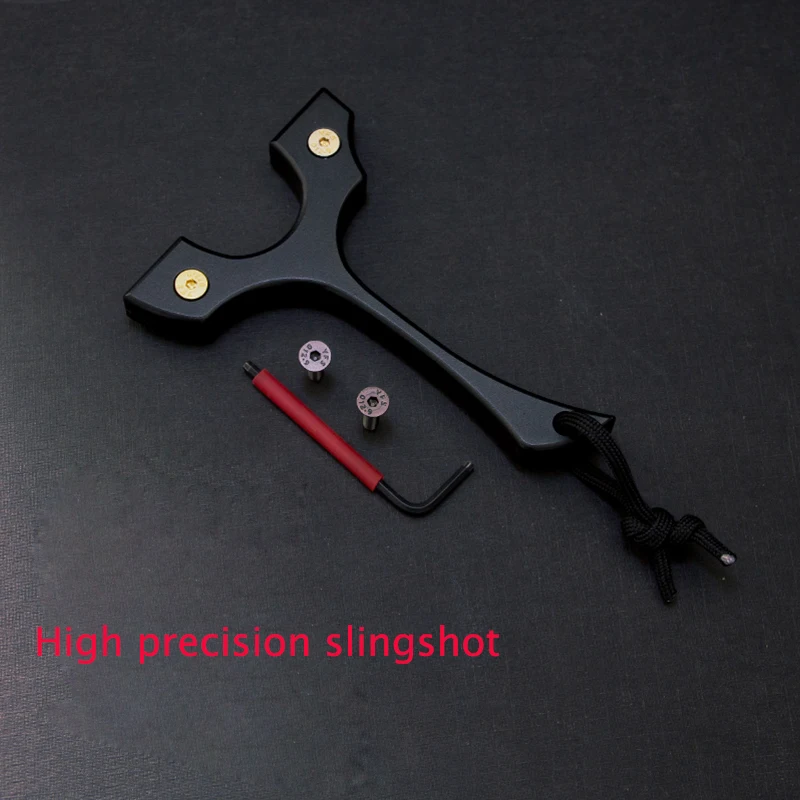 

2021 Flat Leather Fast Pressure Slingshot Free Binding Alloy Horizontal Grip Competitive Precision Lightweight Pocket Catapult