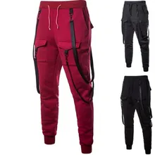 Мужские повседневные брюки, брюки с карманами, мужские хип-хоп джоггеры, шаровары, брюки-карго, мужские сшитые уличные брюки с эластичной резинкой на талии