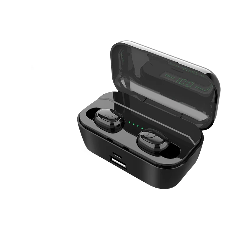 Black G6S Bluetooth наушники 8D стерео Спортивные Беспроводные наушники TWS 3500 мАч Зарядка Внешний аккумулятор гарнитура с микрофоном водонепроницаемый - Цвет: Black