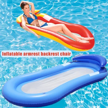 

Air Mattress with Net Sun Lounger Inflatable Swimming Mattress for Water Pool Swimming QJS Shop
