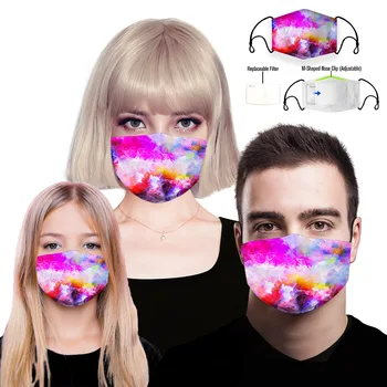 

Colorful Art Printing mouth Mask Reusable Protective PM2.5 Filter Paper Mask anti dust Face mask bacteria proof Flu Mask