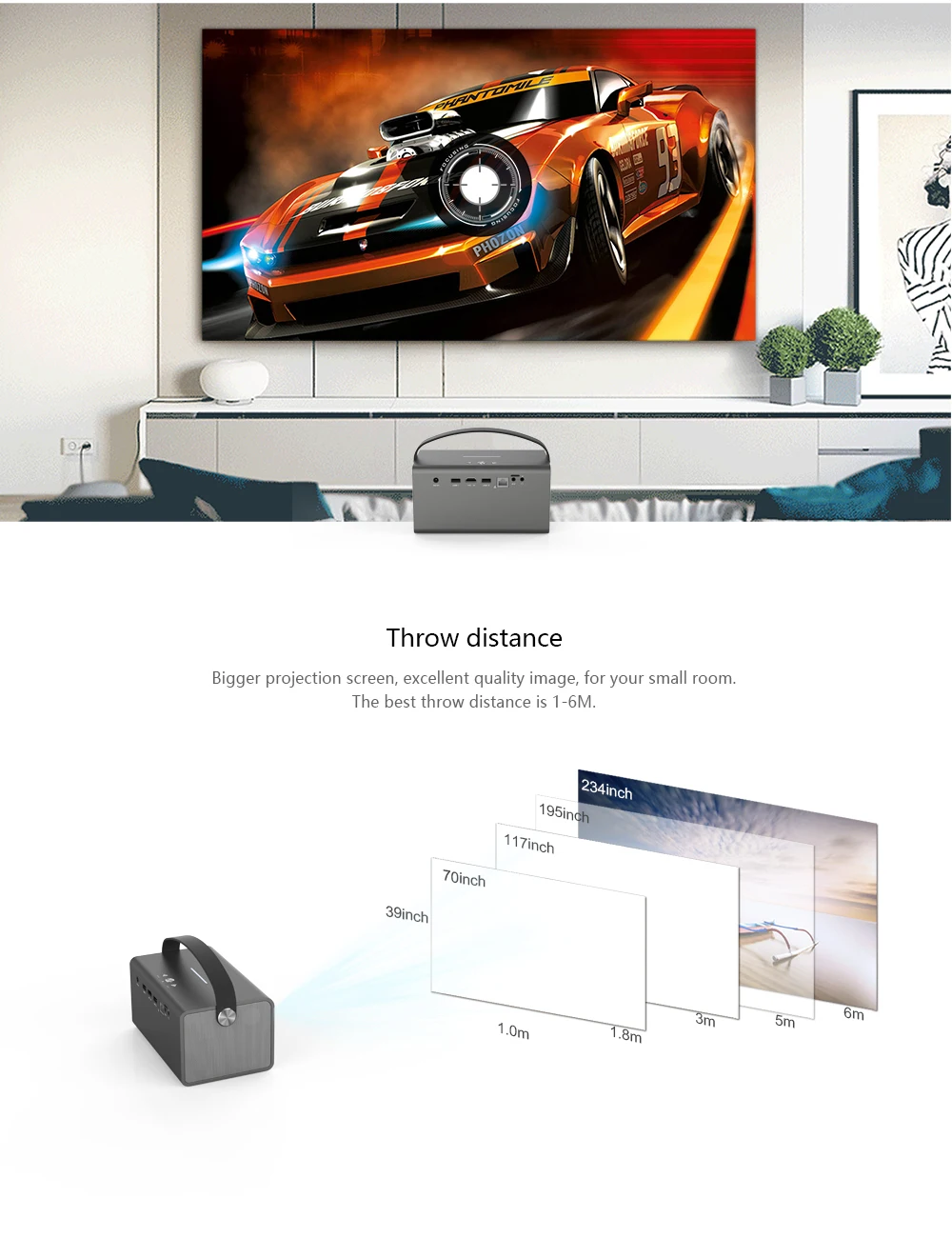 Salange P7 Mini Portable Projector Smart 3D Android 9.0 Wifi BT DLP Home Theater 1080P HD For 4K Cinema Smartphone with Battery
