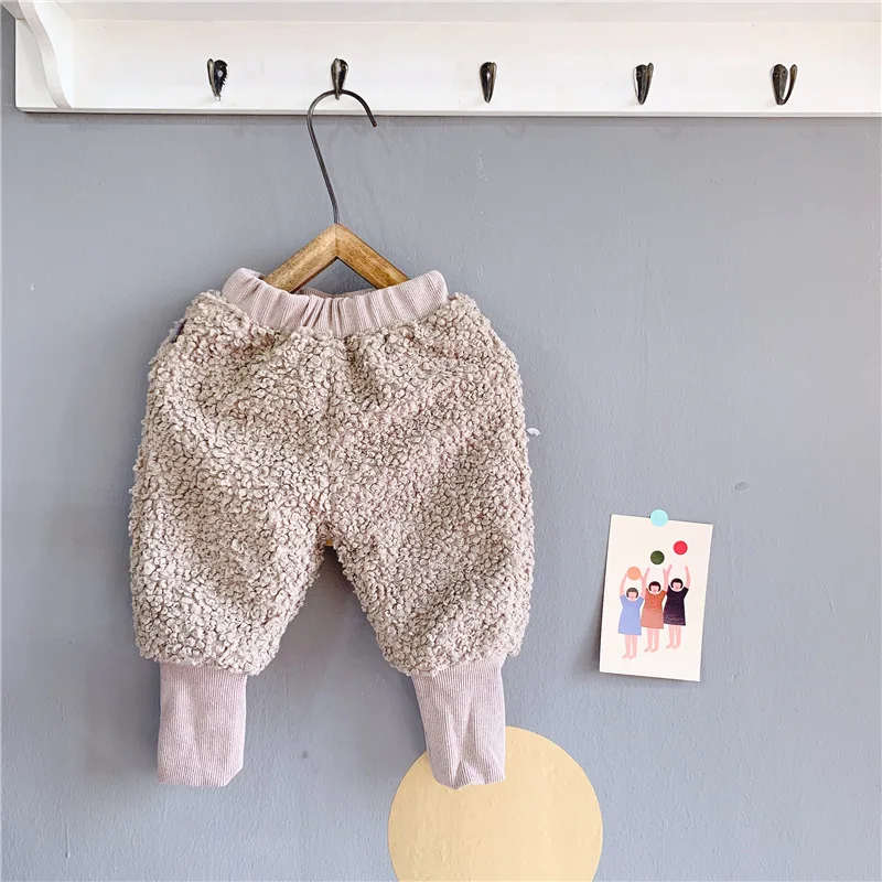 pants Детские спортивные штаны для холодной зимы, штаны с мехом для маленьких мальчиков и девочек, теплая одежда, штаны для детей, бархатные утепленные брюки, детские леггинсы - Цвет: pants