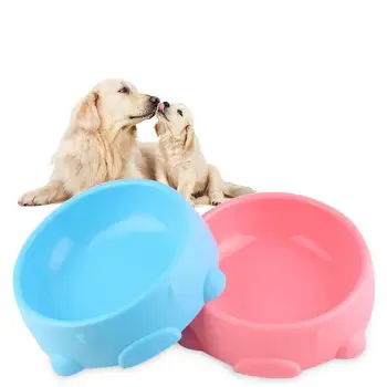 

Pet Food Water Feeder Bowl Cute Pig Shape Dog Feeding Food Single Bowls Non-slip Anti-fall Cat Puppy Drinking Water Dishes