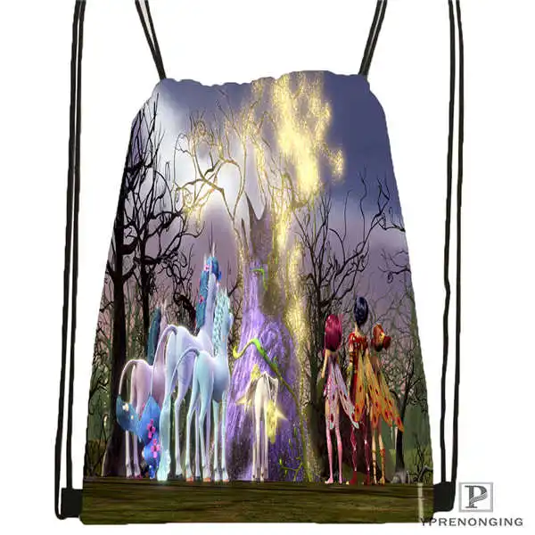 Custom My and Magic Me походная сумка на шнурке милый рюкзак для детей(черная спинка) 31x40 см#180531-04-01 - Цвет: Drawstring Backpack