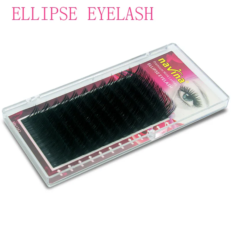 Navina Luxury 0.15C Soft MINK Ellipse Lashes Natural Extension Individual False Eyelashes Makeup Black Cilia Top Quality