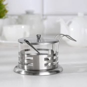 

Sugar bowl with a spoon "Charm", 200 ml, 14.5 × 10.5 × 7.5 cm