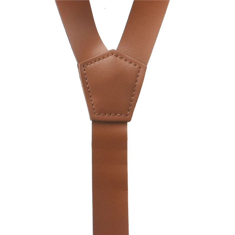 Твердые подтяжки из искусственной кожи 22 мм ширина мужские/женские кожаные подтяжки
