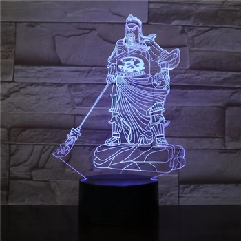 

Guan Yu God of wealth of China 3D Lamp 7 Color Led Night Lamps For Kids Touch Led Usb Table Lampara Lampe Baby Nightlight