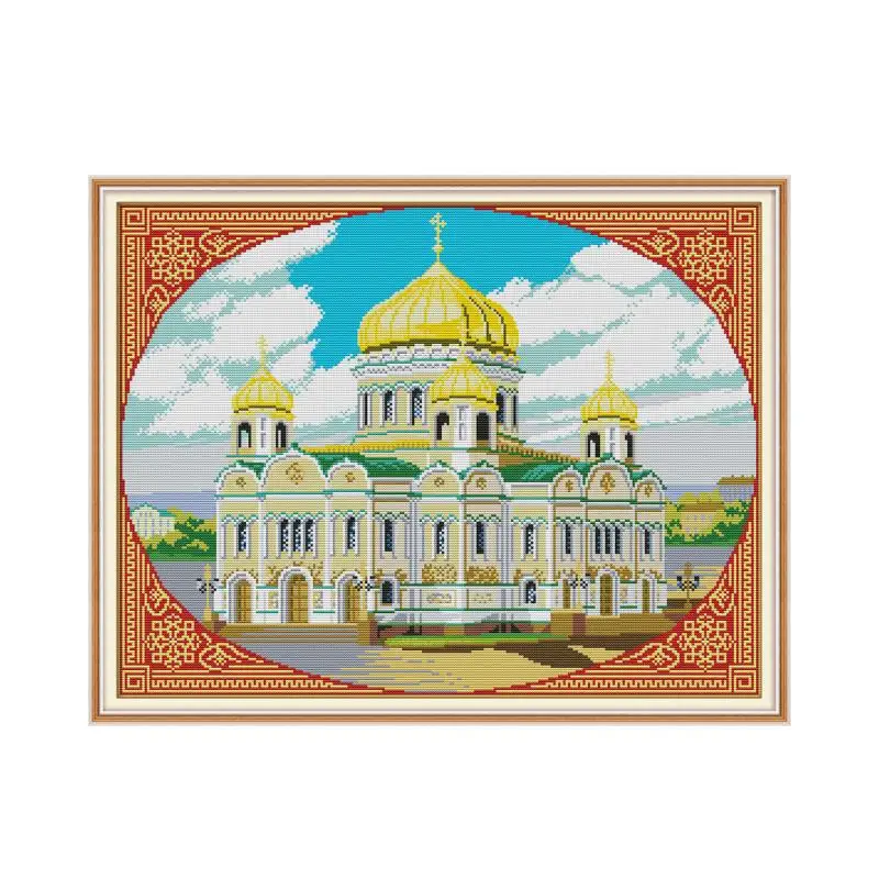 Набор для вышивки крестом &quotсобор&quot 14CT 11CT рукоделия | Дом и сад