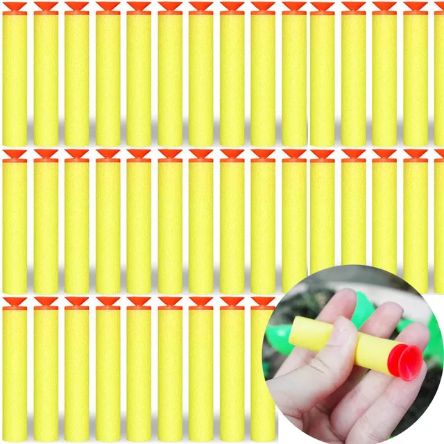 30/50/100PCS Children Toy Gun Yellow Soft Bullet Foam Guns Accessories Sucker Refill Darts EVA Military Gift For Boys Kid 1