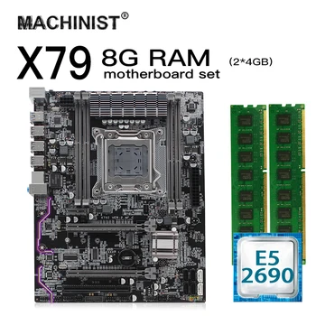 

X79 LGA 2011 motherboard set kit X79 2.4F atx with Intel Xeon E5 2690 CPU 8GB(2*4GB) 1600mhz REG ECC RAM M.2 NVME SSD