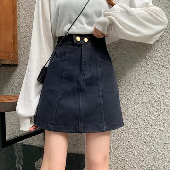 

School Office Summer Women Bodycon A-Line High Waist Jeans Denim Mini Skirt