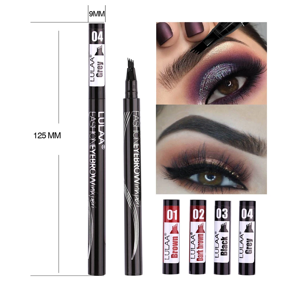 

Liquid Eyebrow Pencil Four Heads Eye Brow Enhancer Waterproof Sweat-proof Four-claw Eyebrow Pen Tattoo Pen Women Makeup TSLM2