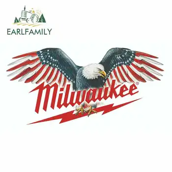 

EARLFAMILY 13cm x 7cm For Milwaukee Tools Funny Car Sticker Vinyl Material Waterproof Occlusion Scratch Suitable For VAN RV SUV