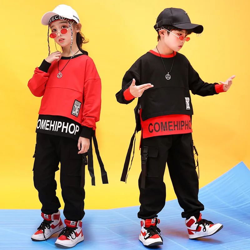 

BOY'S Hip Hop Catwalks Costume Autumn Girls Jazz Performance Wear Children Hip Hop Set