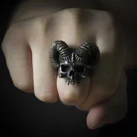 Onlysda Unique Silver Color 316L Stainless Steel Evil Skull Ring Mens Punk Rock  Biker Jewelry Dropshipping OSR289 1