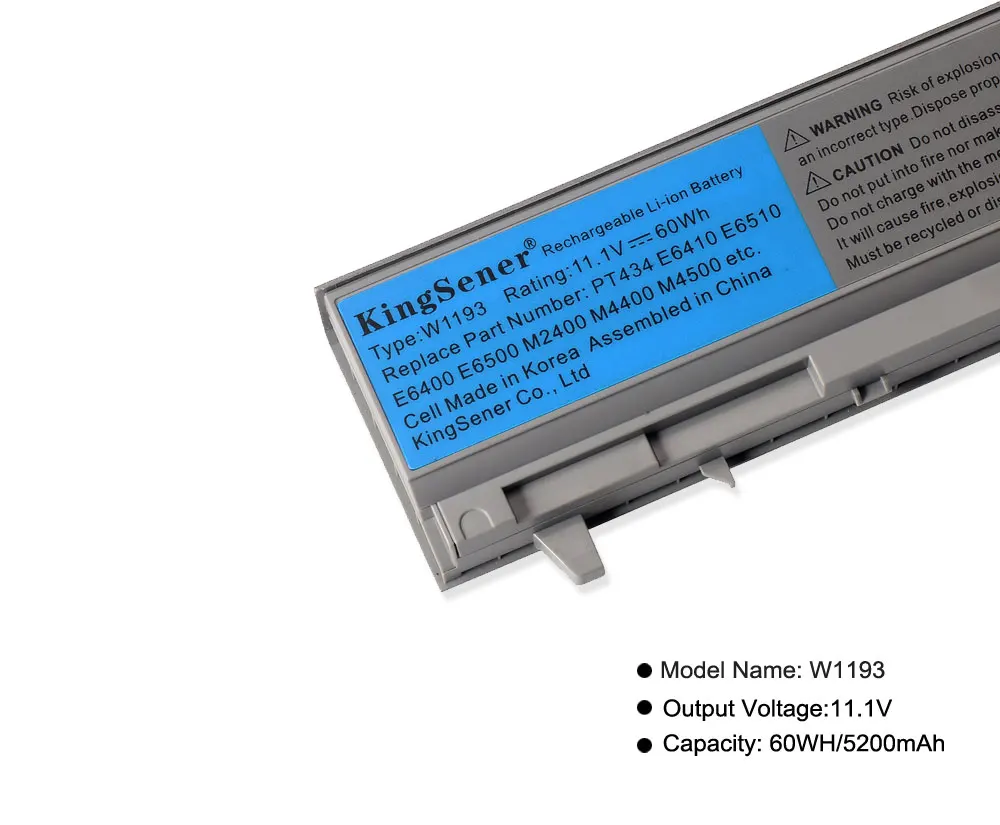 Bateria do Portátil de Kingsener para Dell Latitude E6400 E6500 E6410 E6510 M2400 M4400 M6400 W1193 Pt434 Ky265 Gu715 C719r Rg049 U844g - Imagem 5