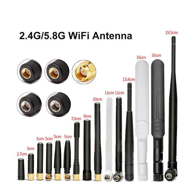 2PCS Dual Band WiFi Router Antenna, High Gain SMA Interface Wireless  Network Card External Antenna (2DBi Antenna)