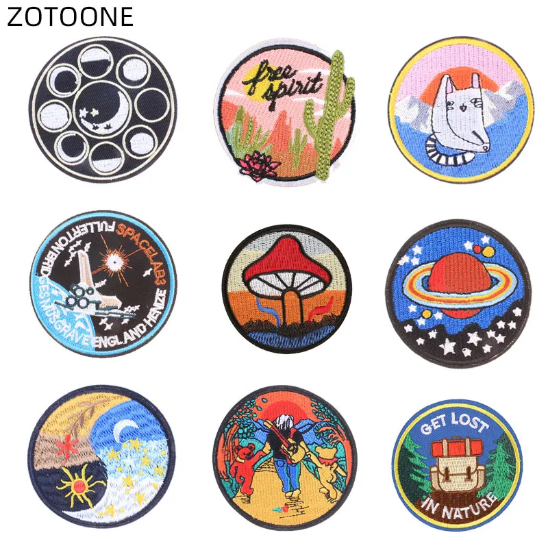 Кружевная нашивка ZOTOONE для одежды джинсы значки космической планеты вышитые