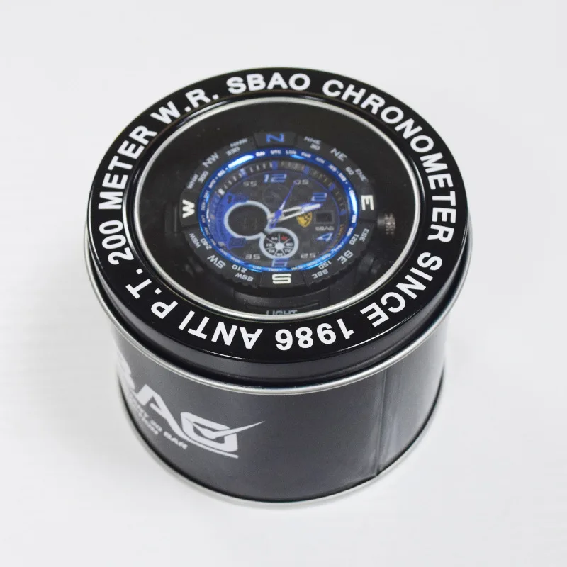 

SBAO dedicated Cylindrical Electronic watch iron box watch holder present watch box organizer display case clock box gift