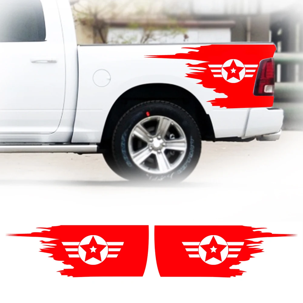 

Pick-up Truck Bed Container Side Stripes Sticker Kit Wrap trim For Toyota Hilux Tacoma Tundra car accessories
