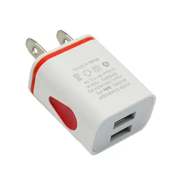 Phone Universal 2.1A 5V LED 2 USB Charger Fast Wall Charging Adapter US/EU Plug USB Charger For iPhone For Samsung For HTC 2