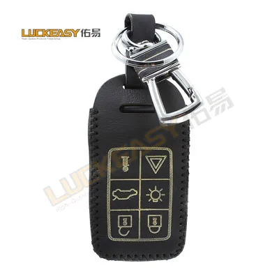 6 кнопок ключа автомобиля чехол КРЫШКА ДЛЯ volvo S80L S60L V40 S60 V60 XC60 S80 2013 автомобиль дистанционного брелок для ключей - Название цвета: Черный