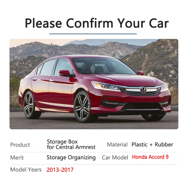 Автомобильный Органайзер, аксессуары для Honda Accord 9 9,5 2013~ IX, подлокотник, коробка для хранения, для хранения, для уборки,,,,, коробка для монет