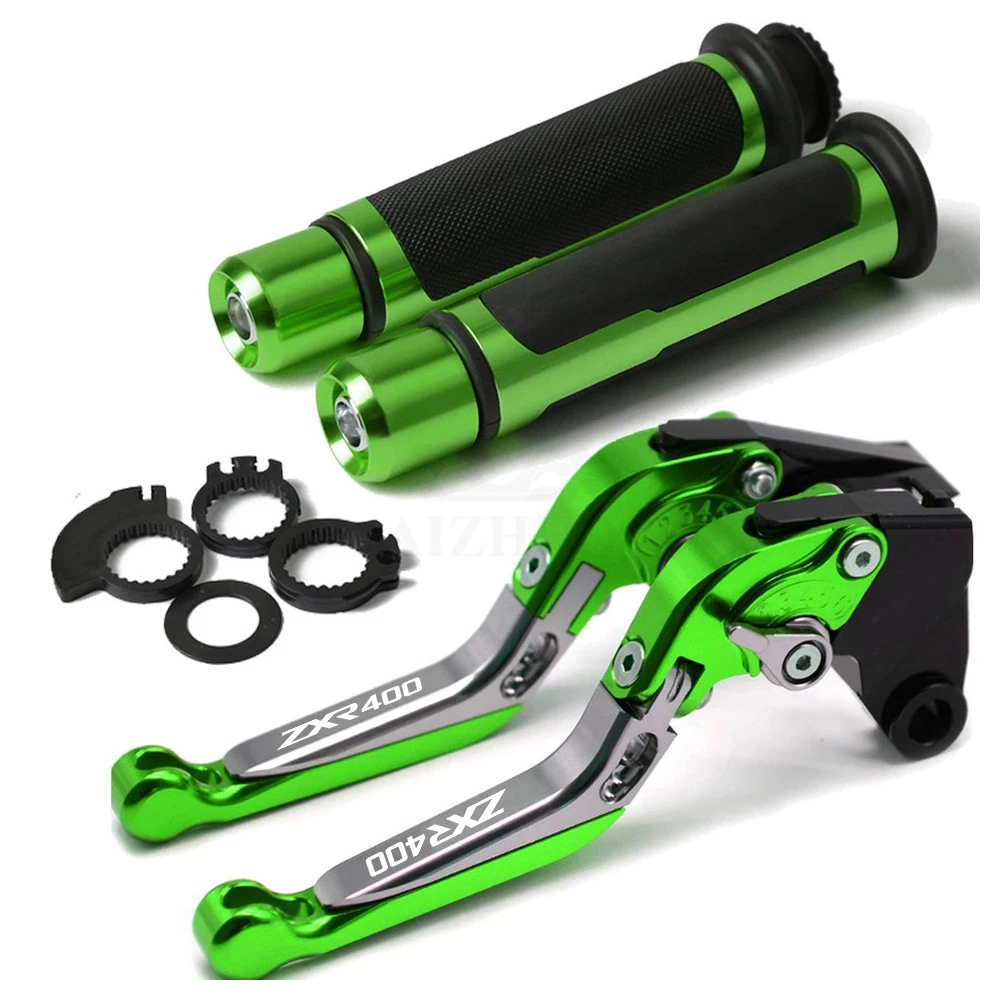 S WITH LOGO green Ручка тормоза мотоцикла CNC Регулируемый рычаг тормоза сцепления ручка для Kawasaki ZXR400 1995 1996 1996 1998 все годы ZXR 400 - Цвет: S WITH LOGO green