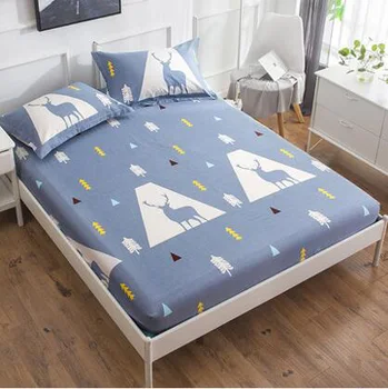 

1pc Nordic Style Mattress Cover 100% Cotton Fitted Sheet Bed Sheet Soft Bed Cover