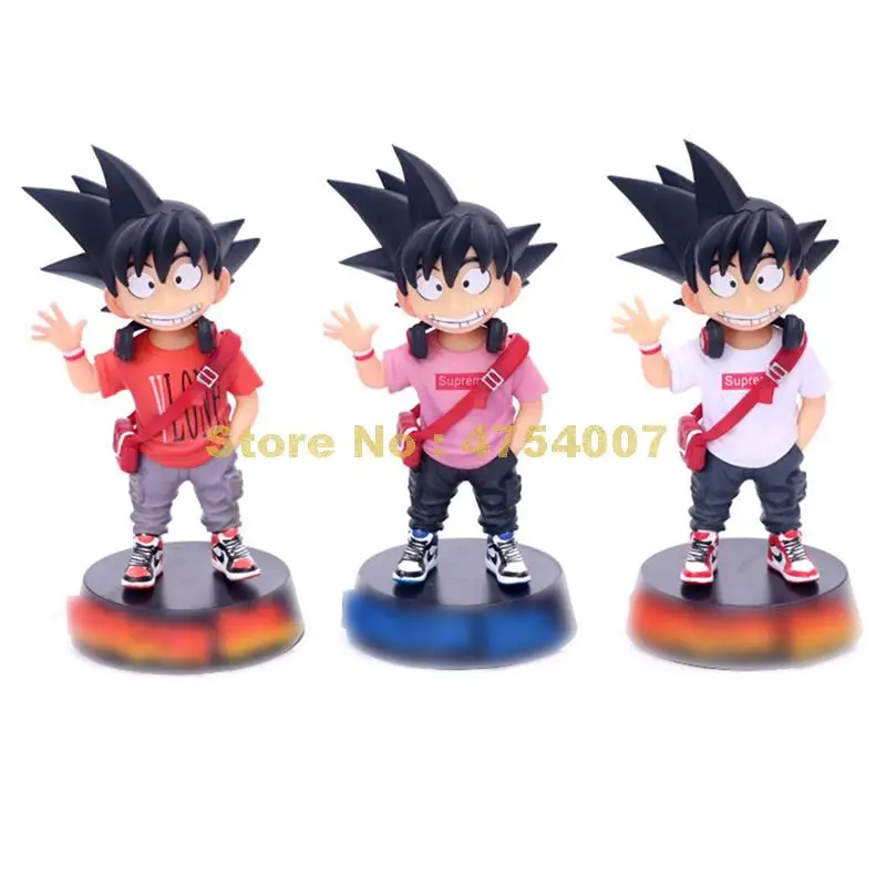 

anime dragonball dragon ball z dbz cool son goku t-shirt pvc model action figure 17cm Toy
