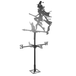 1Pc Witch Weathervane Metal Direction Vane Wicked Witch Weathervane Decor