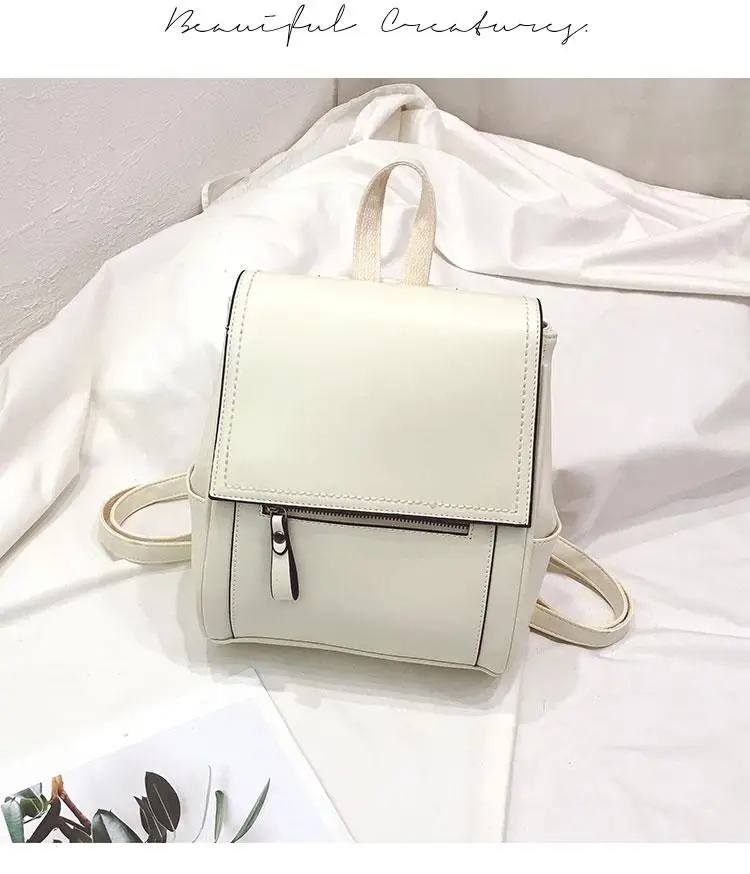 White Модный женский рюкзак из искусственной кожи, прочный рюкзак для отдыха и путешествий, задний карман на молнии, противоугонная женская сумка на плечо - Цвет: White