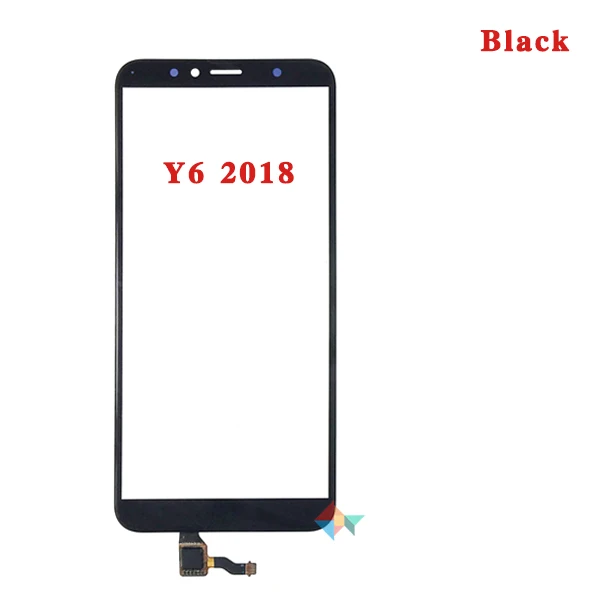 Y6 2018 Black Высокое качество, 5,7 дюйма, для huawei Y6 /Y6 Prime, сенсорный экран, дигитайзер, переднее стекло, объектив, сенсорная панель, черный, белый, золотой, синий - Цвет: Y6 2018 Black
