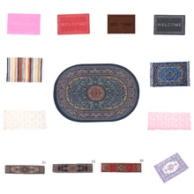 

1/12 Scale Dollhouse Mini Carpet Mat/WELCOME Mat/Woven Carpet Miniature Casa De Boneca Dollhouse Accessories Kit Multicolor