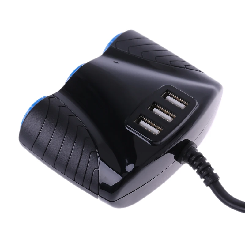 3.1A три USB Автомобильное зарядное устройство 3 прикуривателя адаптер гнезд для телефона DVR gps 28TE