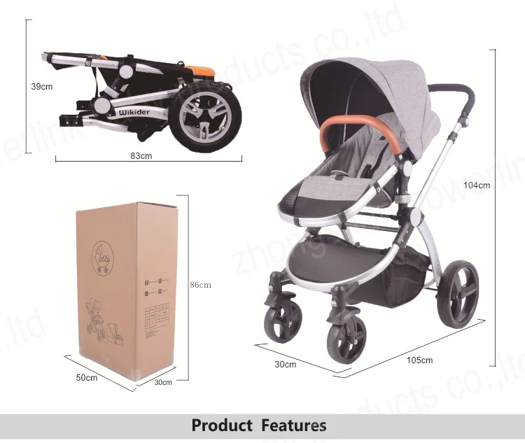3 in 1 High Landscape Baby Stroller  Luxury  Portable Baby Carriages Folding Prams  Newborns Travel System