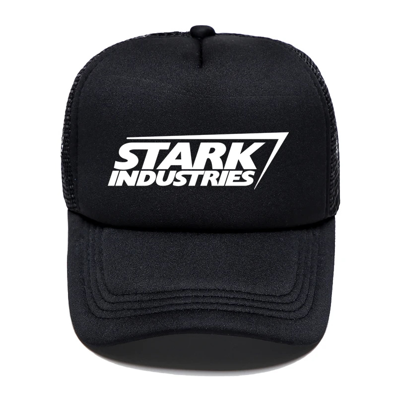 color2 Черная регулируемая хлопковая сетчатая шляпа с логотипом Marvel comics stark industries - Цвет: color2