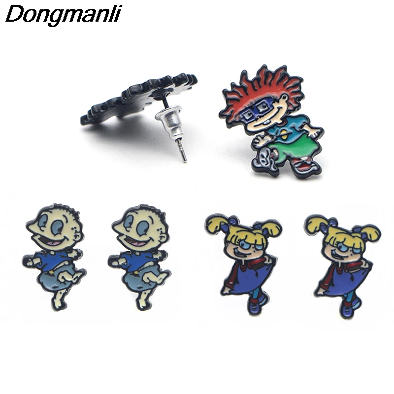 

L3076 Rugratg Charm Enamel Women Earrings For Kids Gifts Stud Earring Jewelry