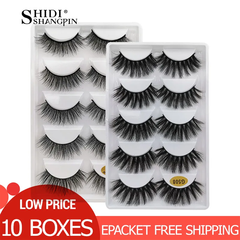 

10 Boxes Eyelashes Wholesale False Eyelashes Makeup Full Lashes Natural Mink Eyelashes Wholesale 3d Mink Lashes faux cils