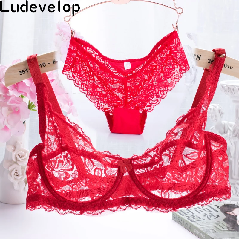 32-40 ABC Cup Intimates Hollow out Lace Bra And Briefs France Sexy Women Ultra-thin Underwear Bra Set Sexy Lingerie Bra Up Sofe sexy underwear sets