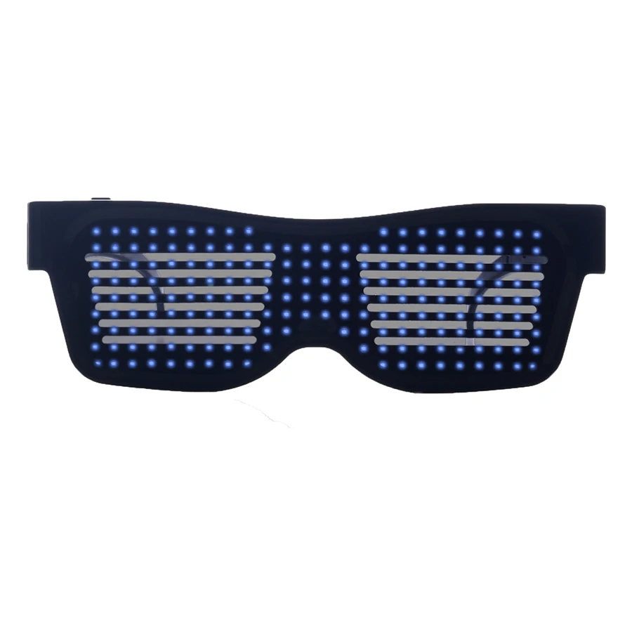 Волшебные Bluetooth Led вечерние очки приложение управление светящиеся очки EMD DJ электрические слоги очки для вечеринки - Цвет: Синий