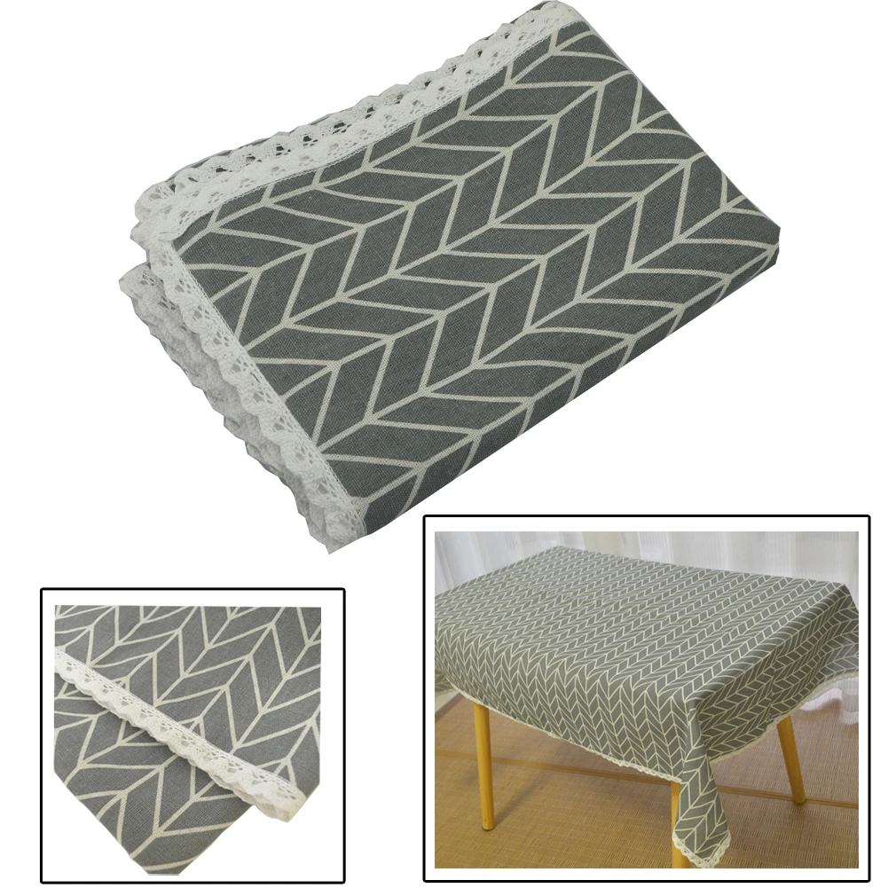 Современная кружевная льняная хлопковая скатерть с принтом для дома свадебная