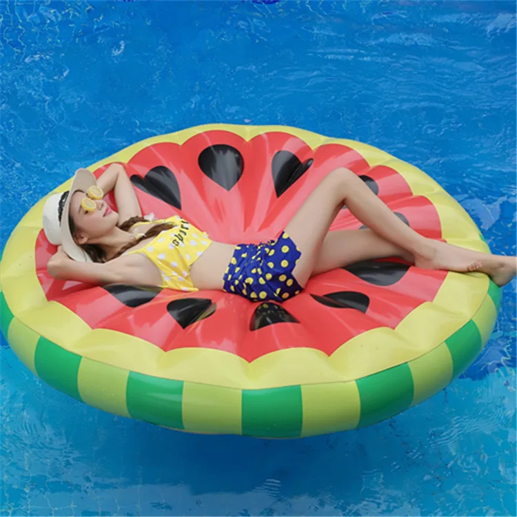 Giant Pool Float Swimming Ring Watermelon Lemon Inflatable Mattress Floating Row Swimming Circle Beach Pool Party