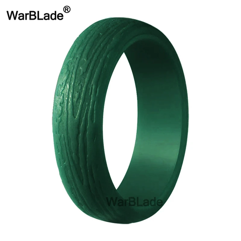 Fashion 5.7mm Tree Pattern Silicone Rings For Women Wedding Rubber Bands Sports Hypoallergenic Flexible Silicone Finger Ring