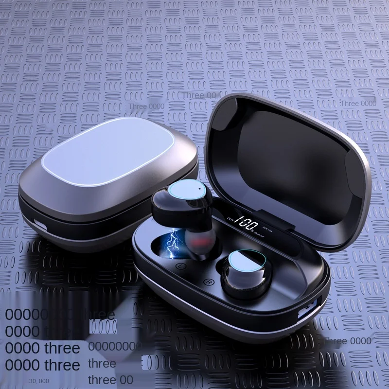 Free shipping Bluetooth headset 5 0 TWS Metal movement Waterproof and noise reduction LED digital display Portable charging box