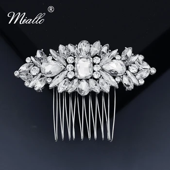

Miallo Fashion Crystal Hair Comb Clips Silver Color Bridal Wedding Hair Jewelry for Women Accessories Bride Headpiece Gifts
