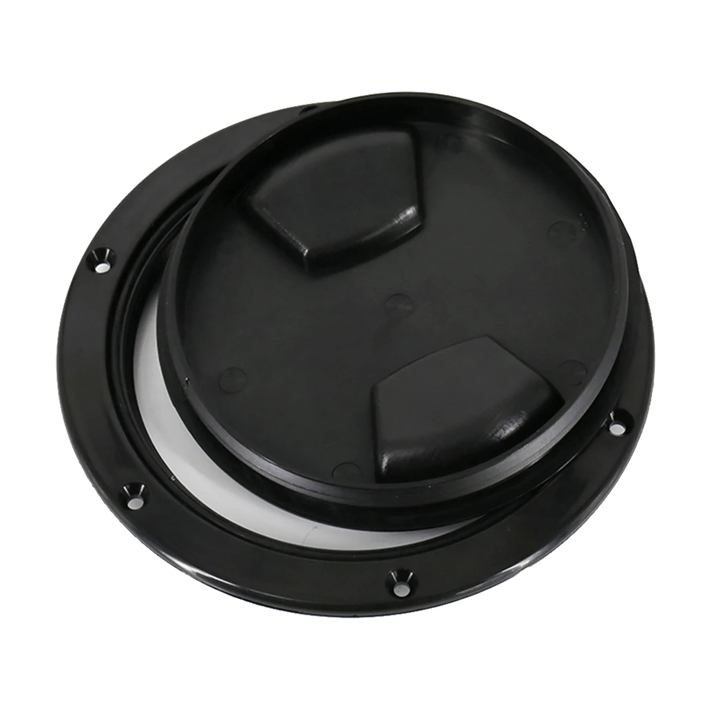 Marine Boat Kayak Canoe Circular Hatch Cover Deck Plates for Boats, Black, 5 inch